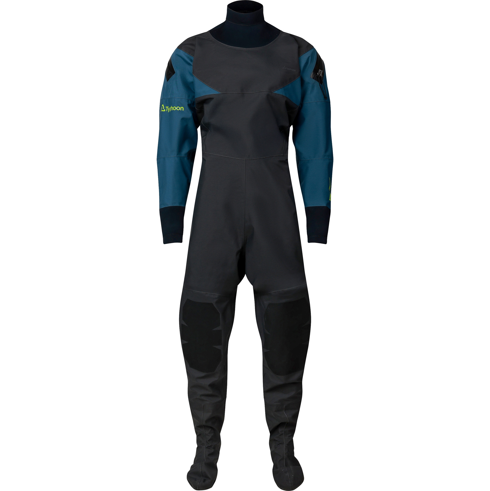 2026 Typhoon Hypercurve 2.0 Back Entry Drysuit With Fabric Socks 100209 - Teal / Grey
